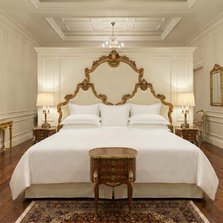 Loffen Hotel Superior Oxford örngott i guld, silver och vitt