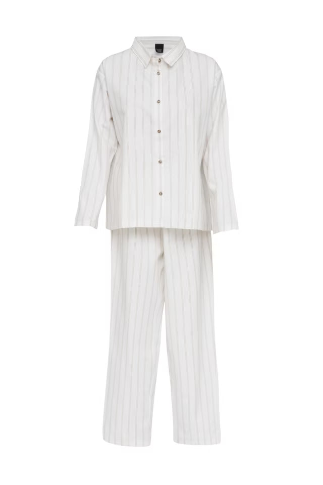 Hoie Pilen Pajama Set Pants + Shirt, White