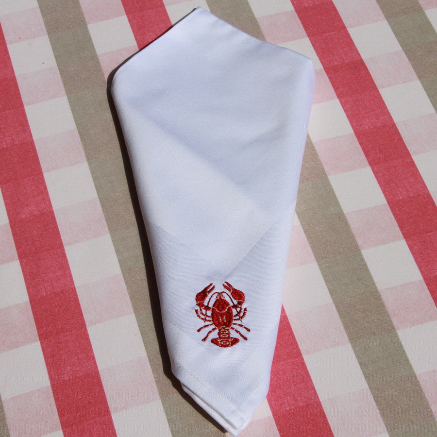 Napkin with crab embroidery