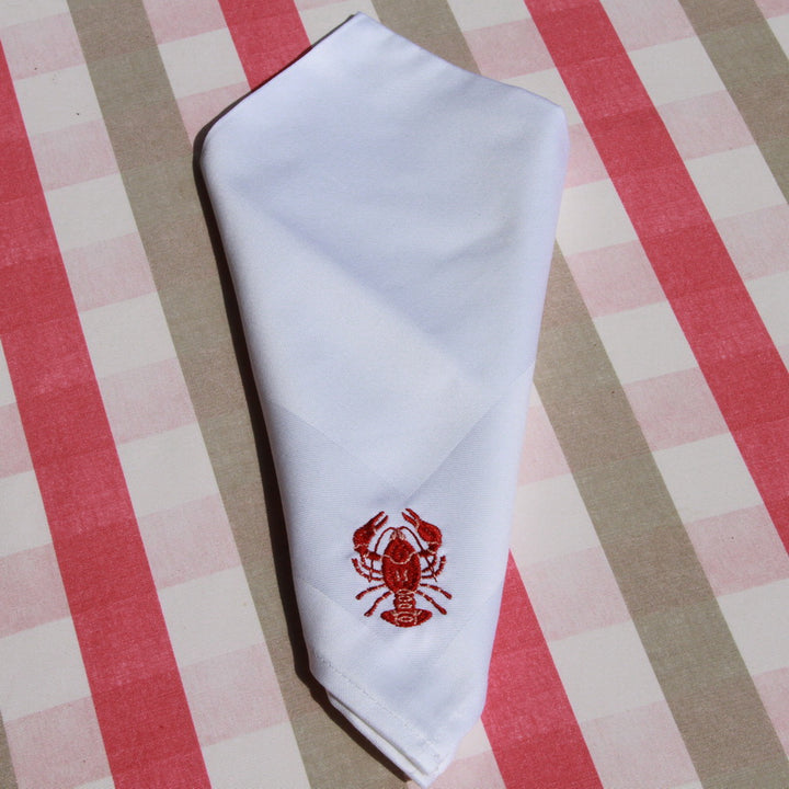 Napkin with crab embroidery