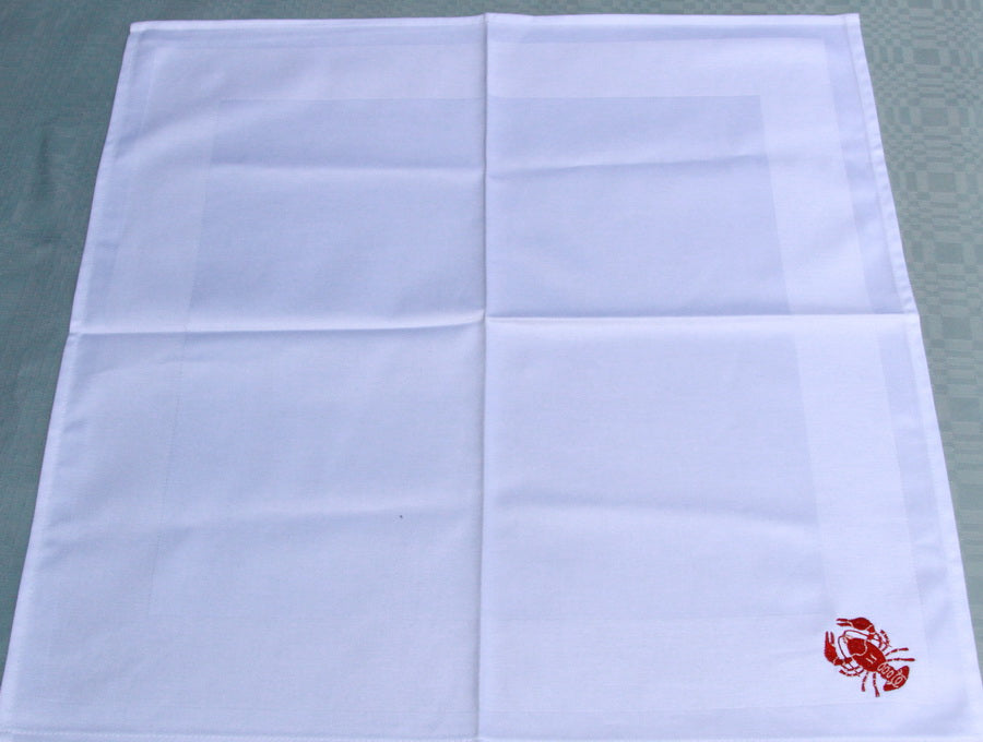 Napkin with crab embroidery