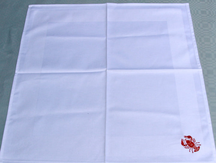 Napkin with crab embroidery