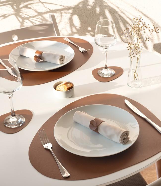 Finesse placemat, recycled leather, 46x40 cm, multiple colors