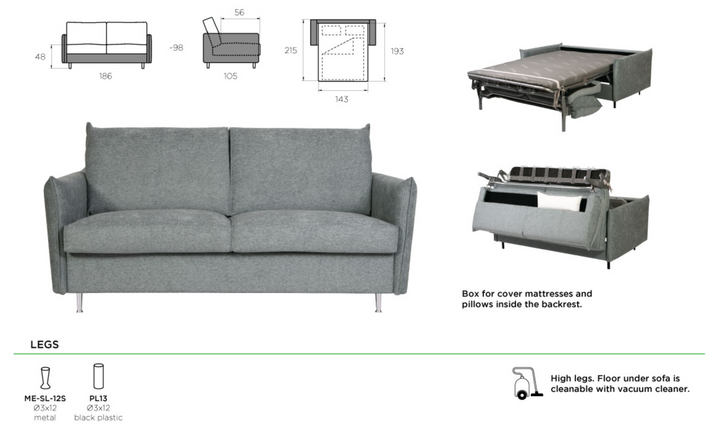 No Problem Enzo 3-seater sofa bed
