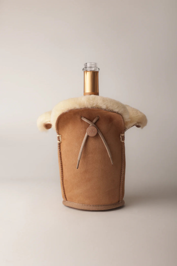 Shampanja cooler XL Kywie, suedenahka Kameli