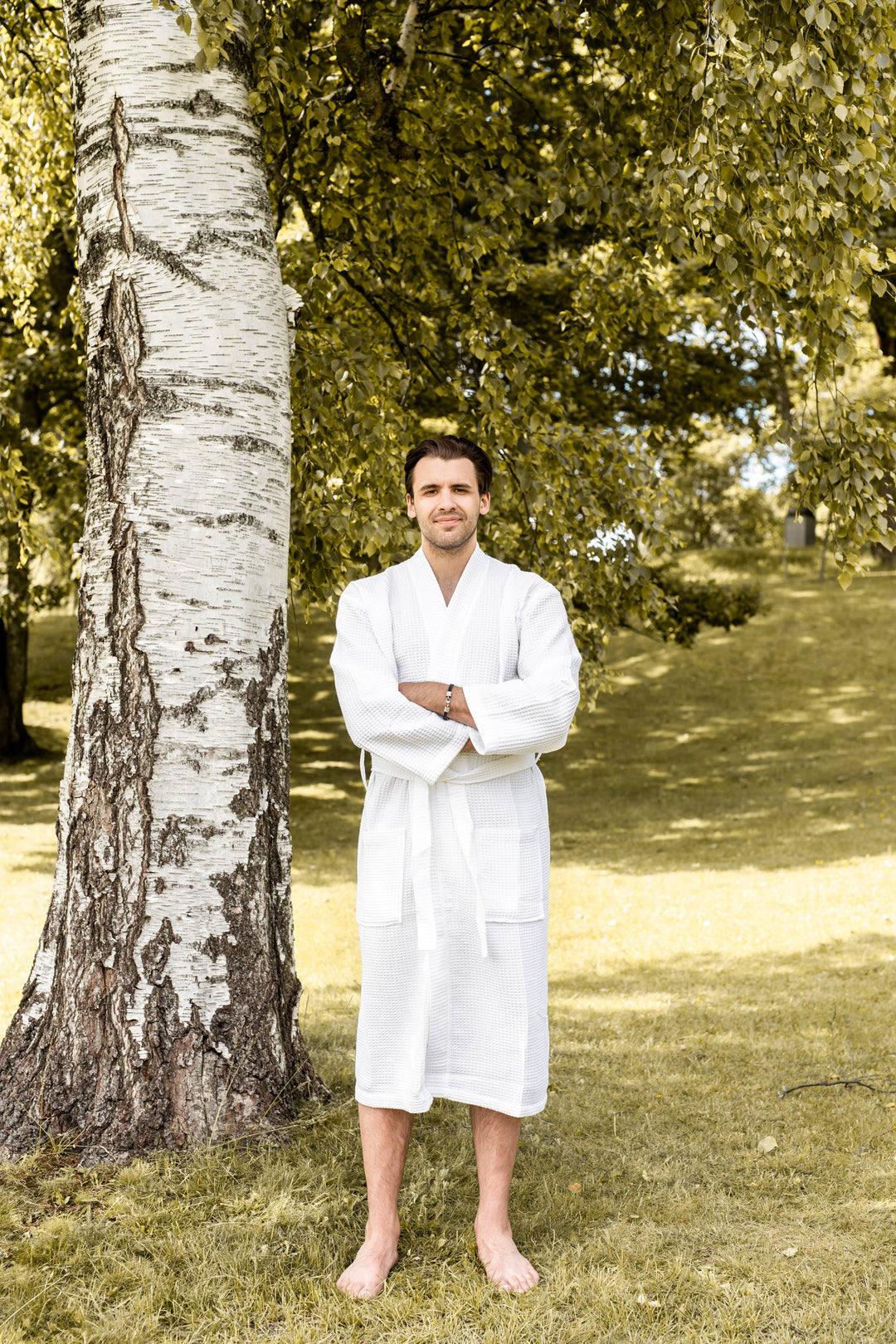 Vohvelikylpytakki Hotel Lux No Problem Kimono, valkoinen