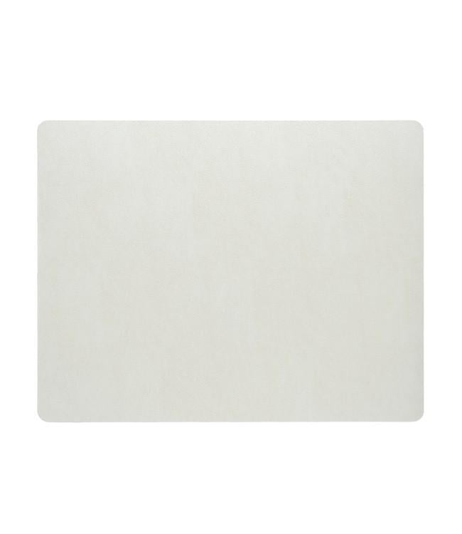 White rectangular Finesse placemat viewed from above