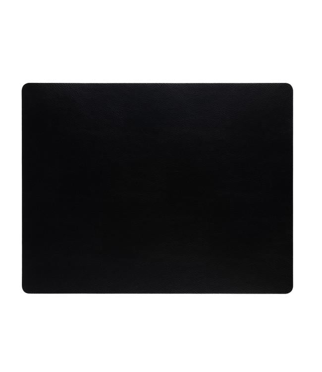 Black rectangular Finesse placemat viewed from above