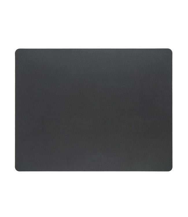 Dark grey rectangular Finesse placemat viewed from above