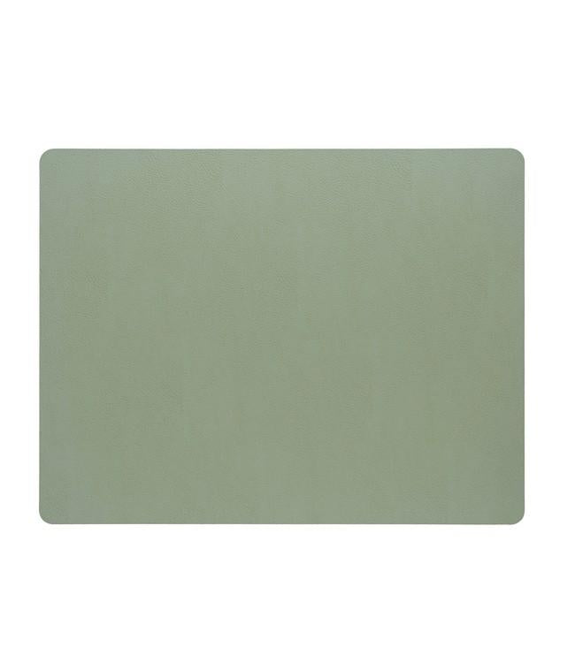 Green rectangular Finesse placemat viewed from above