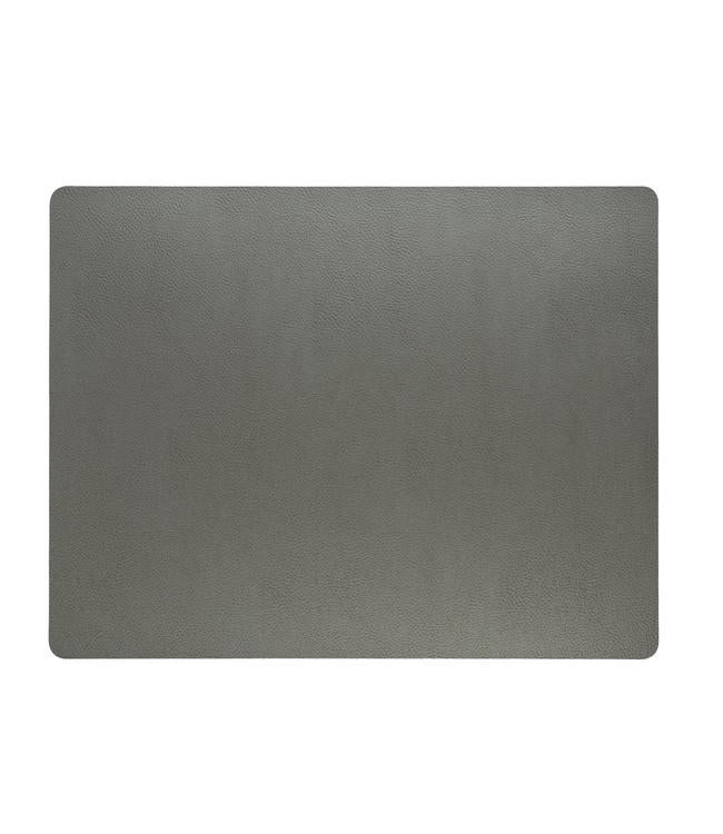 Grey rectangular Finesse placemat viewed from above