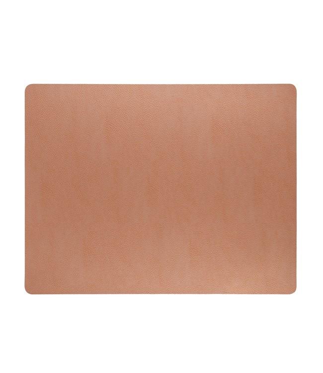 Cognac brown rectangular Finesse placemat viewed from above