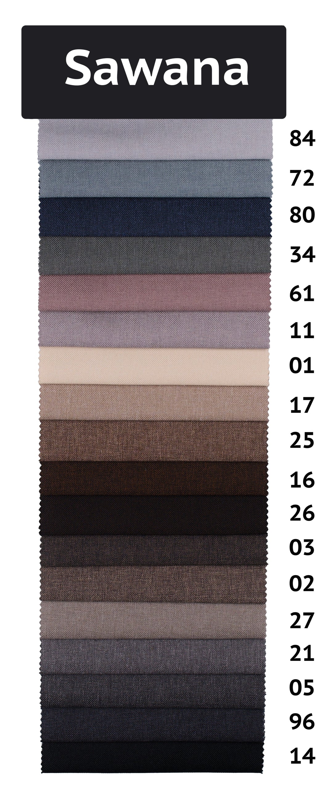 90x200 cm Sawana 80 sininen – Sawana-verhoilukankaan värikartta
