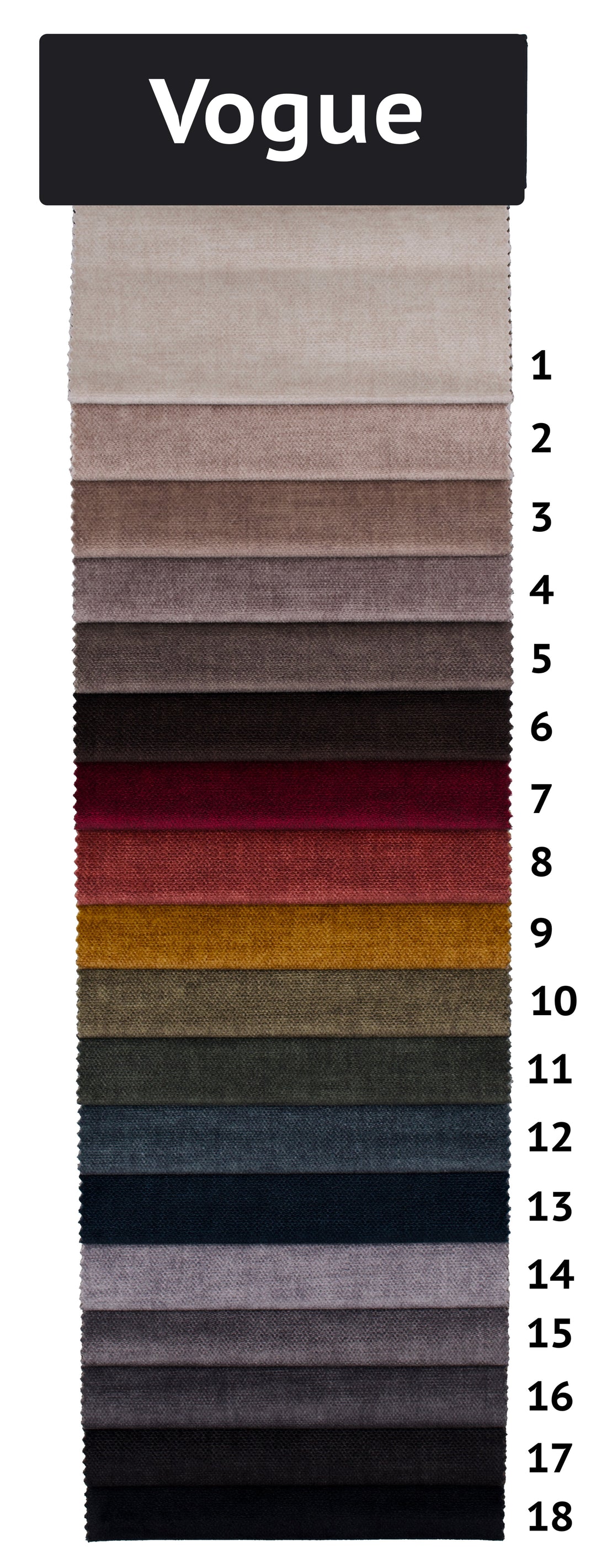 90x200 cm Vogue 14 vaaleanharmaa – Vogue-verhoilukankaan värikartta