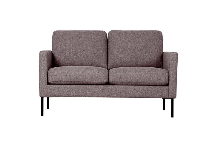 Brown-grey two-seat Hotel Luxus Elegant sofa with tall back cushions and black legs