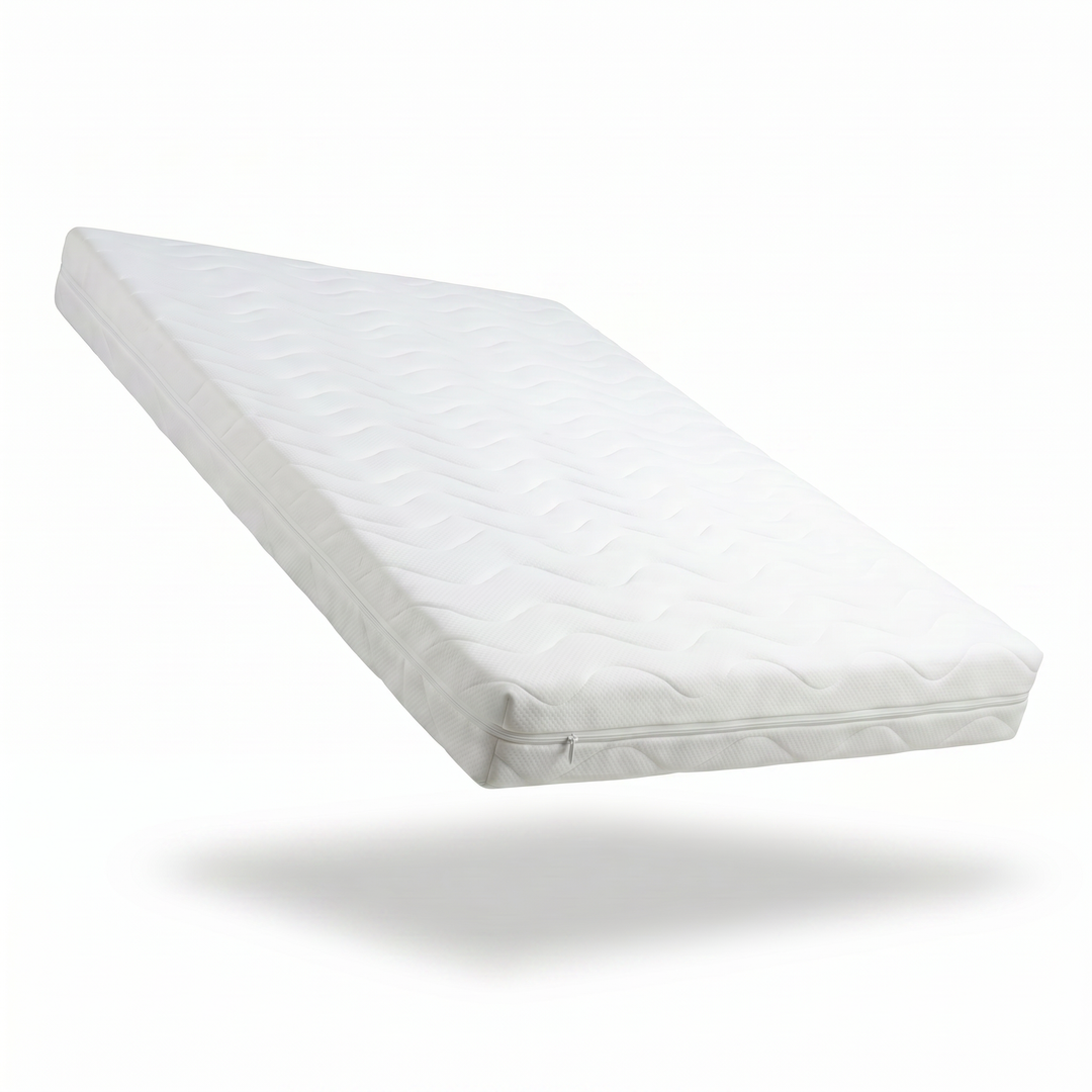 Valkoinen No Problem Hotel Luxus HS45 -petauspatja viistosti, 10 cm:n paksu sivureuna