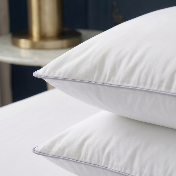 Close-up of the edge seams on Hotel Luxus pillows