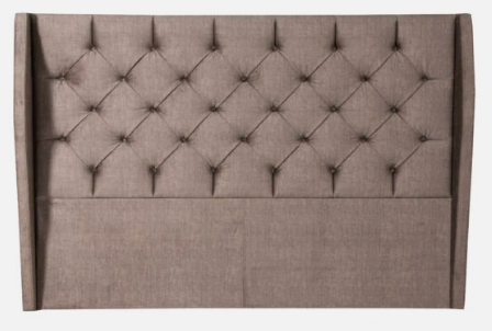 Beige No Problem Hotel HB Kensington -sängynpääty edestä, salmiakkinapitus ja puiset sivureunat