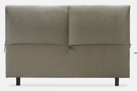 Grey-beige No Problem Hotel HB Oxford headboard from the front with two large back-cushion-like padded panels