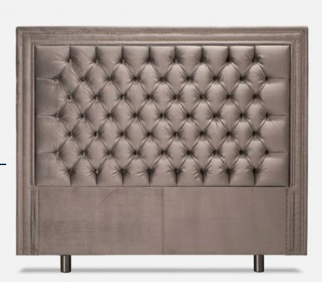 Beige No Problem Hotel HB Wimbledon headboard from the front with dense button tufting and a wide border frame