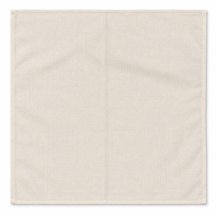 Beige No Problem Panama napkin laid flat against a white background.