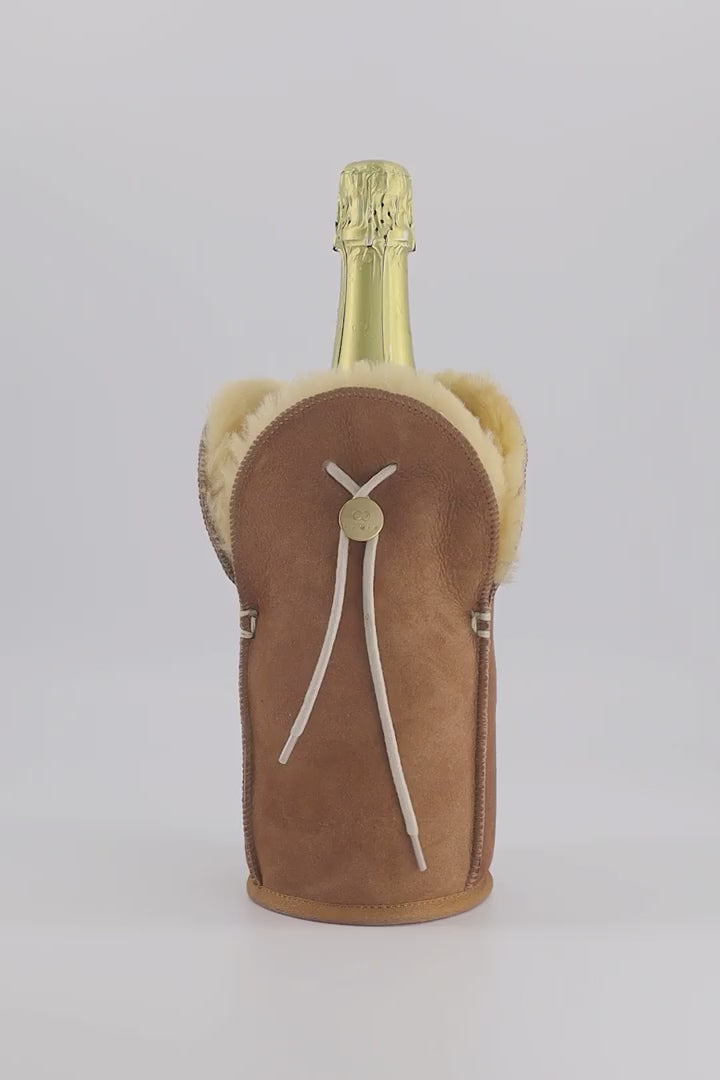 Shampanja cooler Kywie, suedenahka Kameli